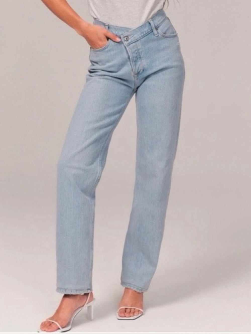 Abercrombie & Fitch Light Blue High Rise 'The Dad' Jeans